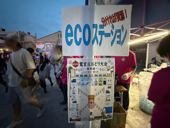 ゴミの分別を行うエコステーション