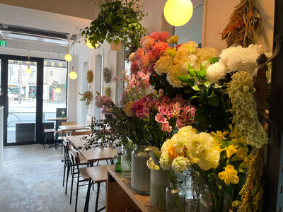 店内の花