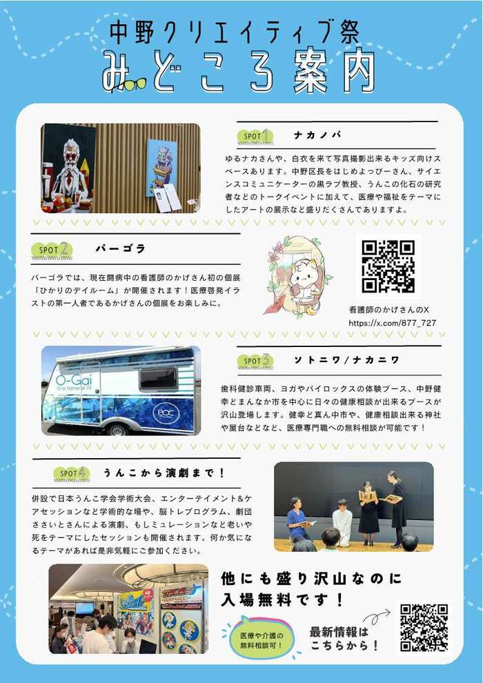 中野クリエイティブ祭2025のチラシの裏面