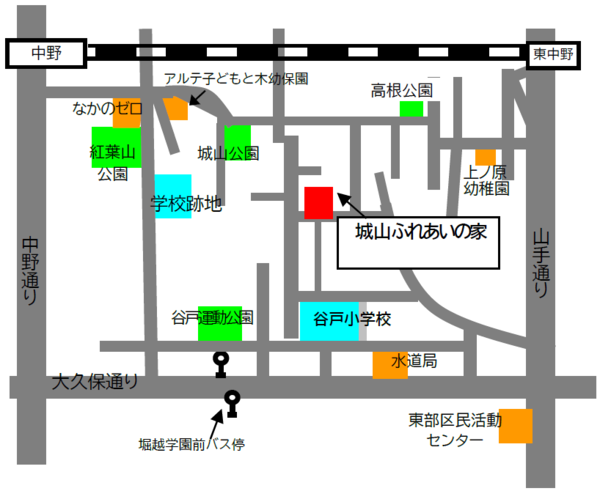 城山ふれあいの家の地図