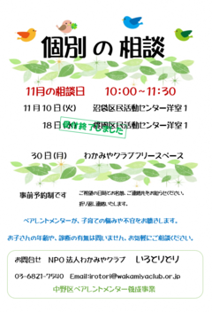 11月個別相談会チラシ
