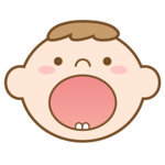 歯が2本生えている子ども