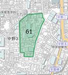 埋蔵文化財包蔵地図（中野3丁目）