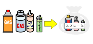 スプレー缶は別袋のイラスト