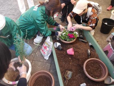 寄せ植え教室写真