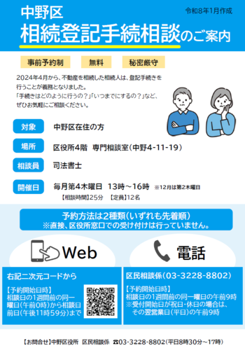 相続登記手続相談チラシ