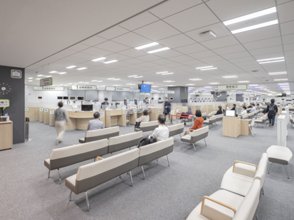 中野区役所2階窓口