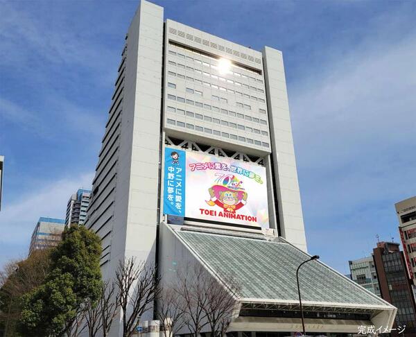 中野サンプラザ中央窓部分の広告掲出のイメージ