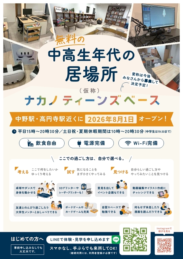 (仮称)ナカノティーンズベースのチラシ(表)