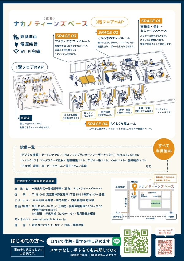 (仮称)ナカノティーンズベースのチラシ(裏)