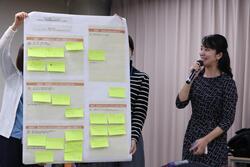 全体へ意見を発表している様子