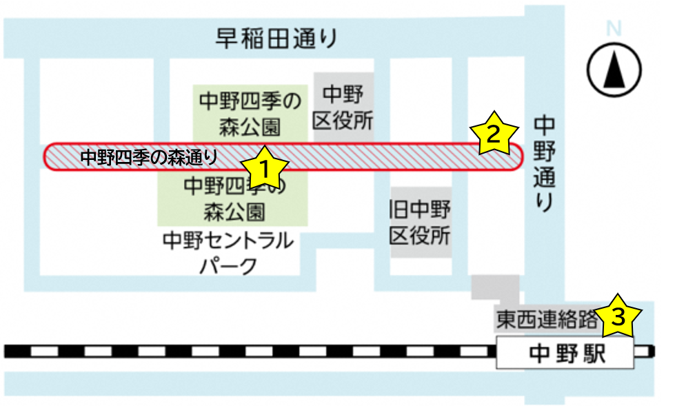 社会実験位置図